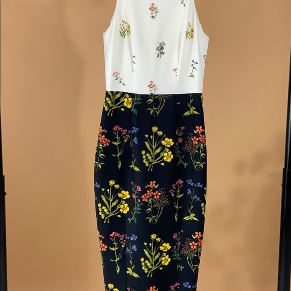 Wild Flower A-line two tone dress - Picture 4 of 10